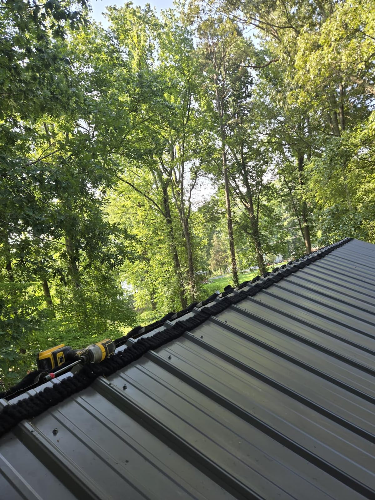 LCF Universal Vented Ridge Material for Metal Roofing 20 ft Kit - Breathable Closure for Ag Panels and Ribbed Roofs - 2” Wide x 1” Tall - Made in USA - Full Adhesive Strip - 2 Rolls of 10ft customer photo 1