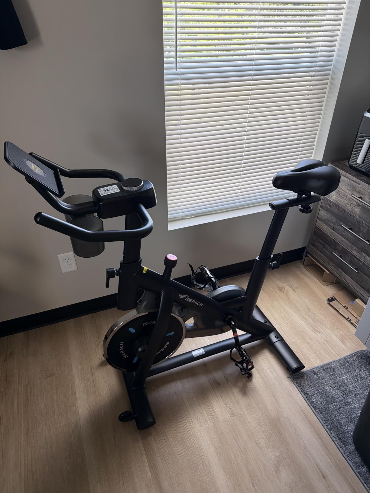 MERACH Exercise Bike, Magnetic Friction Stationary Bike for Home with APP customer photo 2
