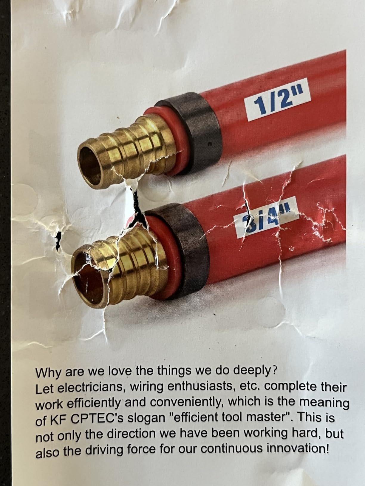 KF CPTEC PEX Crimping Tool, 1/2 & 3/4-Inch Copper Ring Crimper, ASTM F1807 customer photo 1