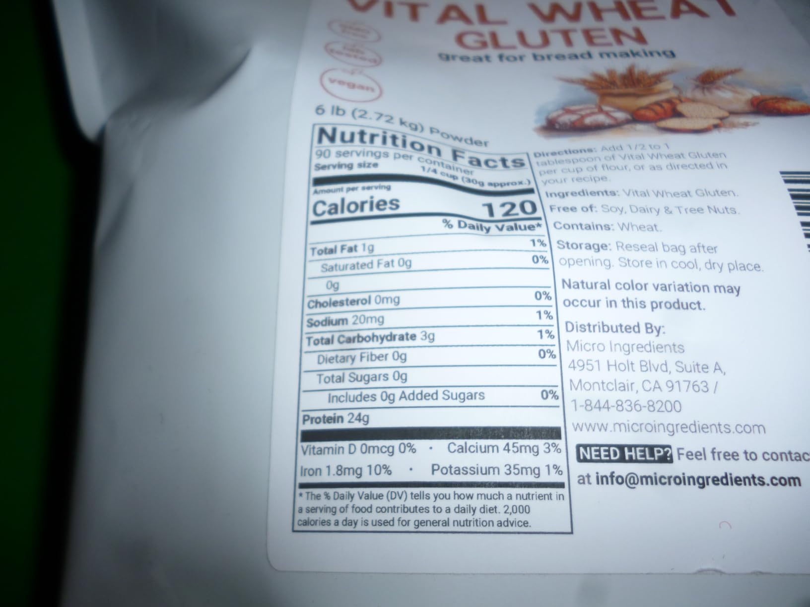 Premium Vital Wheat Gluten, 6lbs Powder | Great for Bread Making & Seitan | 24g High Protein Per Serving | Low Carb Baking Flour | Plant Based | Vegan & Keto Friendly | Non-GMO customer photo 2
