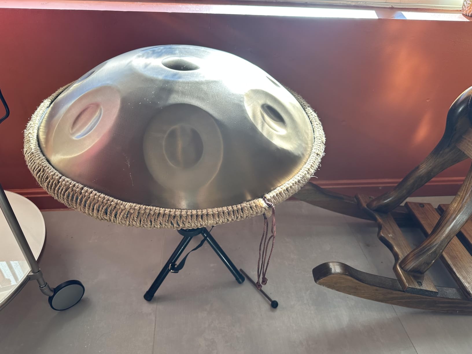 Handpan Drum - 22-Inch 9-Note D Kurd 440Hz - Hand Tuning Handpan - Includes Soft Bag, Mallets, Stand, Note Stickers, Cleaning Cloth - Artist Performance Video customer photo 2