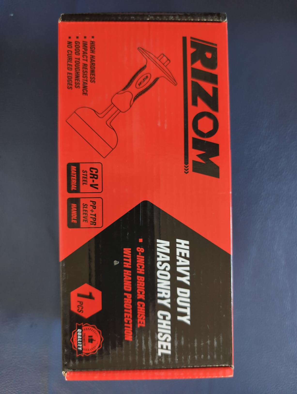 Rizom Chisel Set with Hand Protection, 3 Pcs Stone and Rock Chisel, Heavy Duty Masonry Tools including 11-Inch Point and Flat, 8-Inch Brick customer photo 1