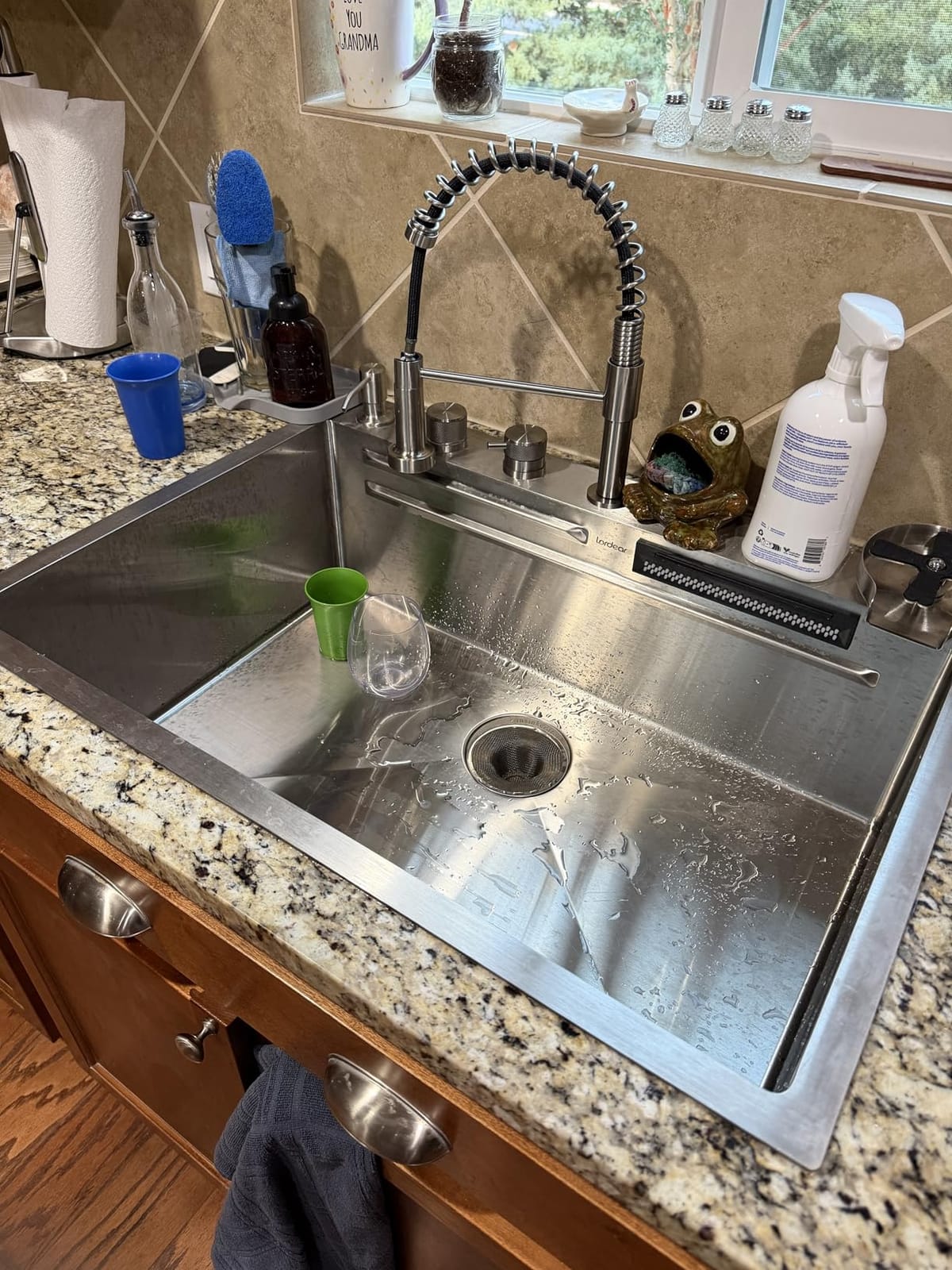 Lordear Drop In Outdoor Kitchen Sink Workstation with Pull-out Faucet 21