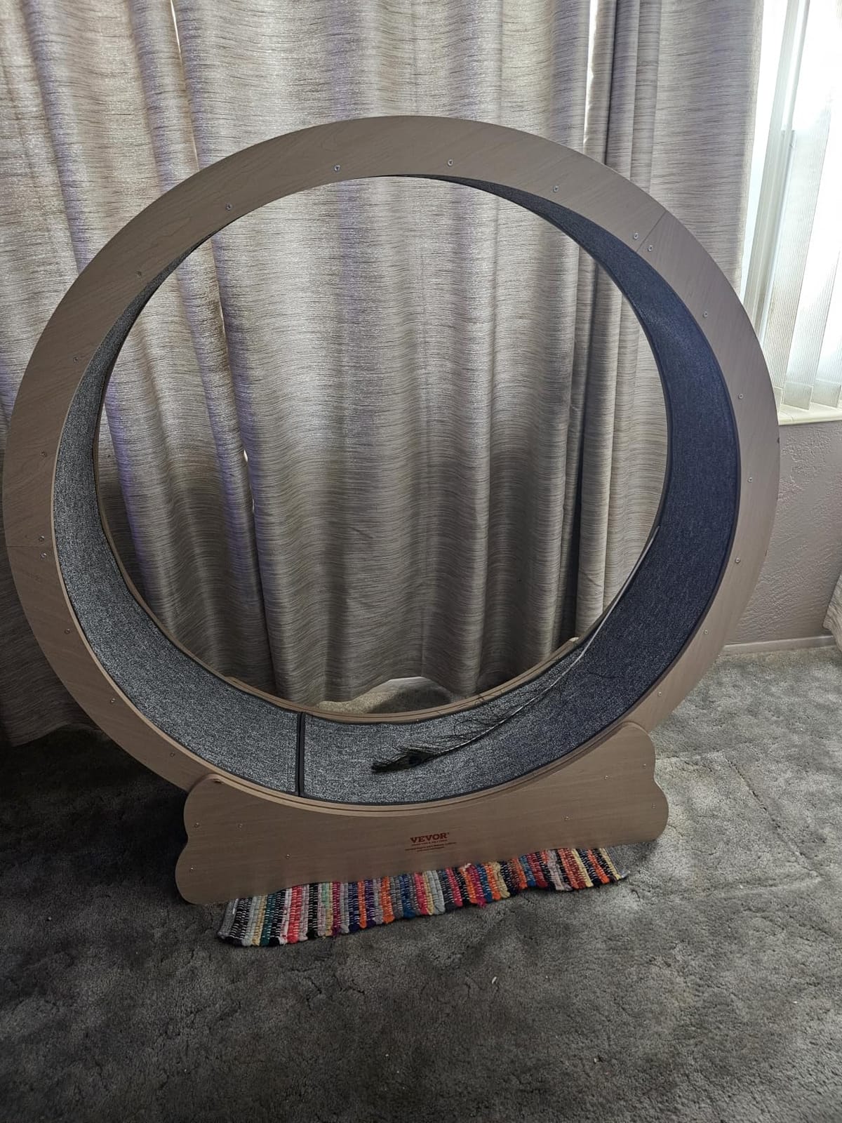 VEVOR Cat Exercise Wheel, Large Cat Treadmill Wheel for Indoor Cats, 35.8 inch Pet Running Wheel with Detachable Carpet and Teaser for Running/Walking/Training, Suitable for Most Cats customer photo 2