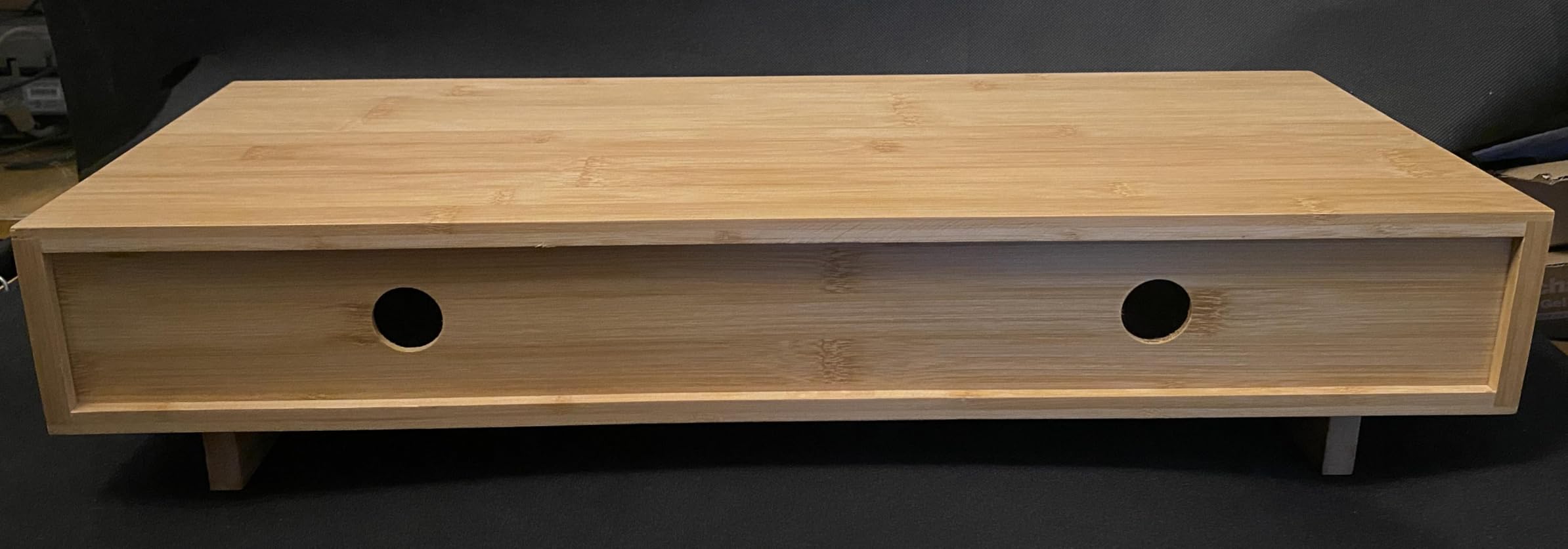 Zri Bamboo Computer Monitor Stand with Drawer, Dual Laptop Stand for Desk,Single Monitor Riser with Storage,Wood Office Desk Organizer & Accessories customer photo 1