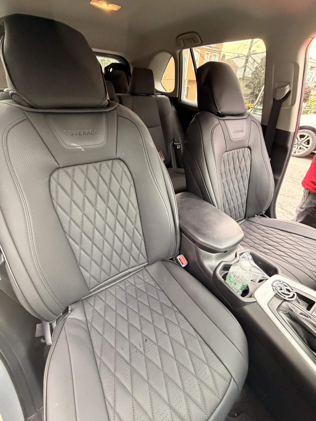 Coverado Leather Seat Covers Full Set Fit for Ford F150 F250 F350 F450, Waterproof Ford F150 Truck Seat Covers Fit for 2015-2026 F150 and 2017-2026 F250 F350 F450 (Black) customer photo 1