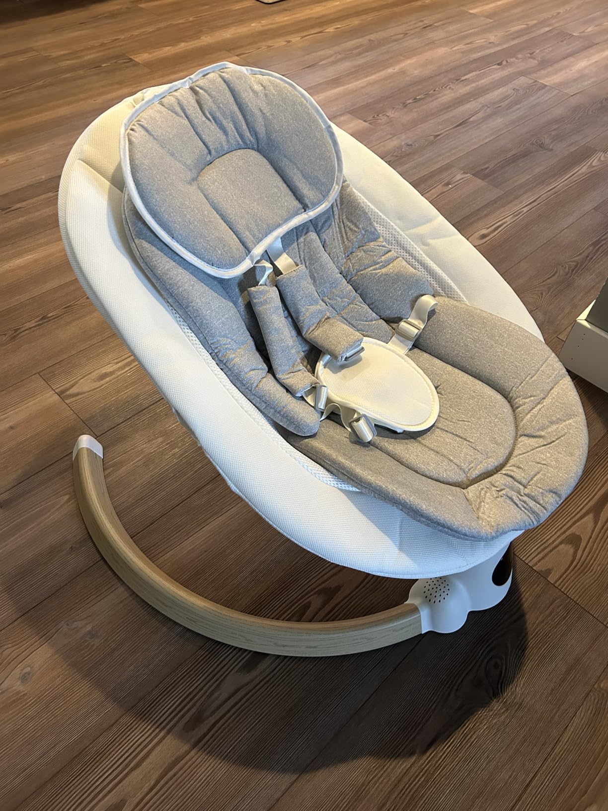 Baby Swing for Infants, Portable Electric Baby Swings with Bluetooth, 5 Swing Speed, 10 Melodies, 5-Point Harness, Remote Control & Touch Panel - Infant Swing for Indoor & Outdoor Use, Wood Grain customer photo 1