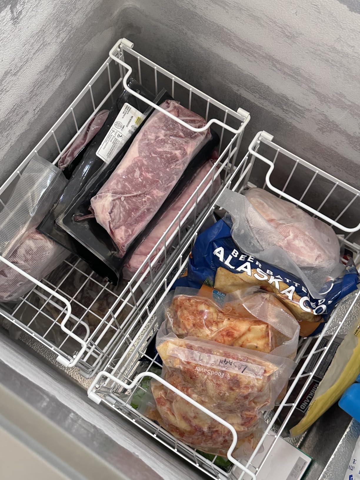 Freezer Organizer Bins, 4 Pack Big Baskets for 5/ 7 Cu.FT Deep Freezer customer photo 2