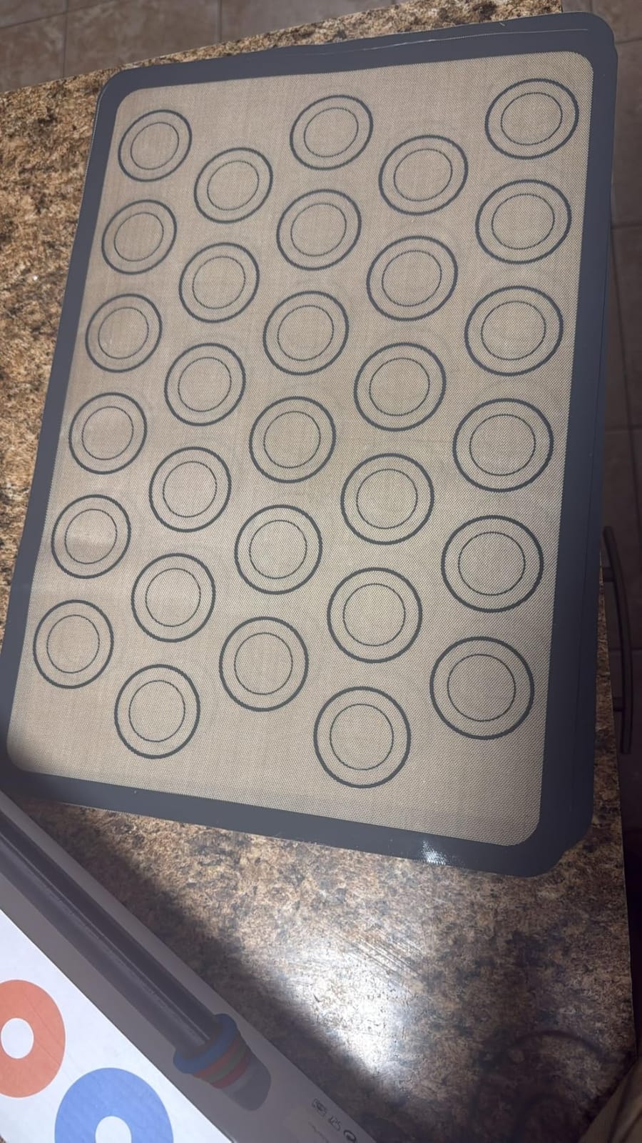 Luckyiren Macaron Silicone Baking Mats, 2 Pack Half Sheet Set, Gray/Beige customer photo 2