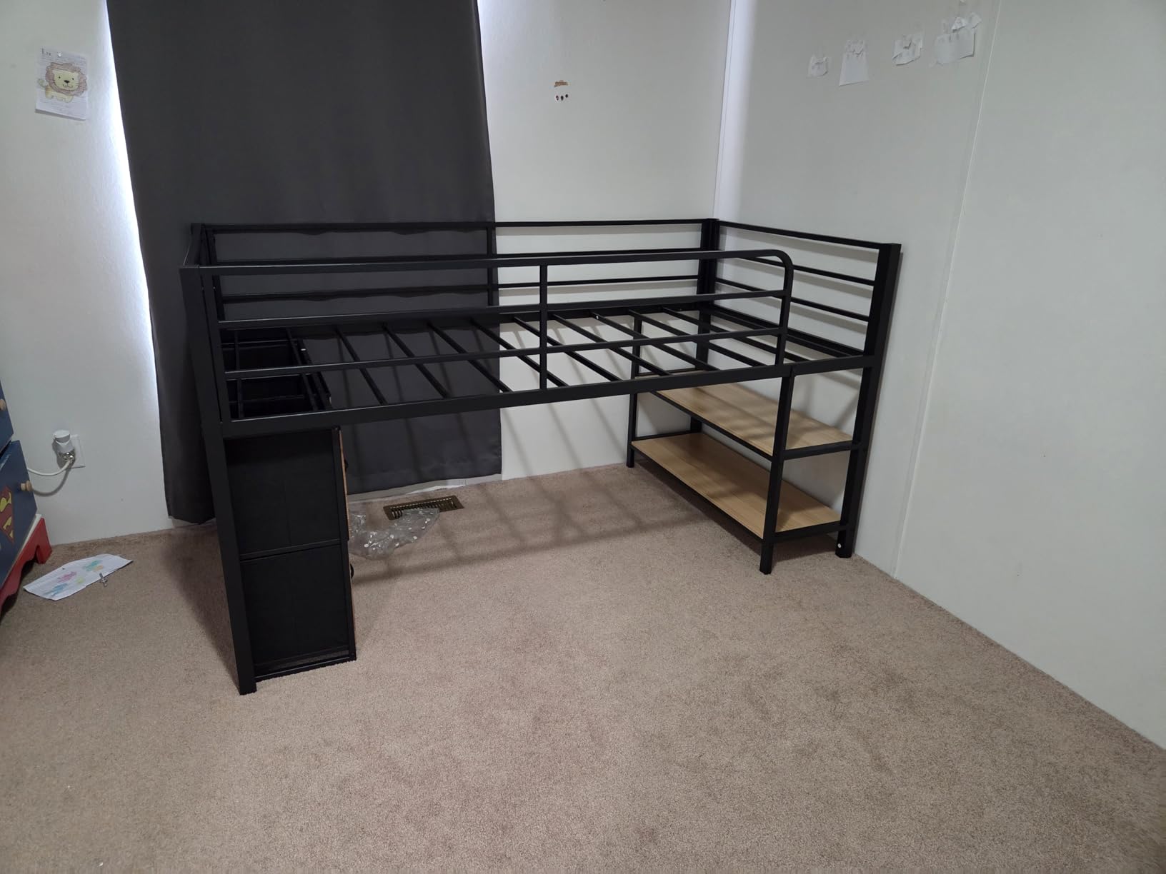 ADORNEVE Low Loft Bed Twin Size with 6 Storage Drawers for Kids, Natural customer photo 2