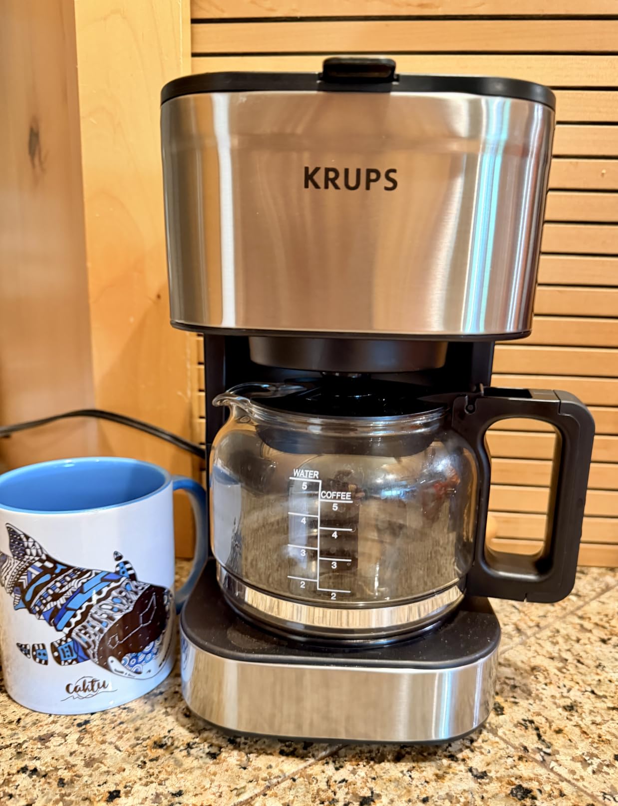 KRUPS Essential Brewer 8 Cup Drip Coffee Maker Machine, SCA-Certified, Blooming Technology, Barista-Quality, Pour Over Coffee Machine, Easy to Clean, Stainless Steel Design, Silver customer photo 1