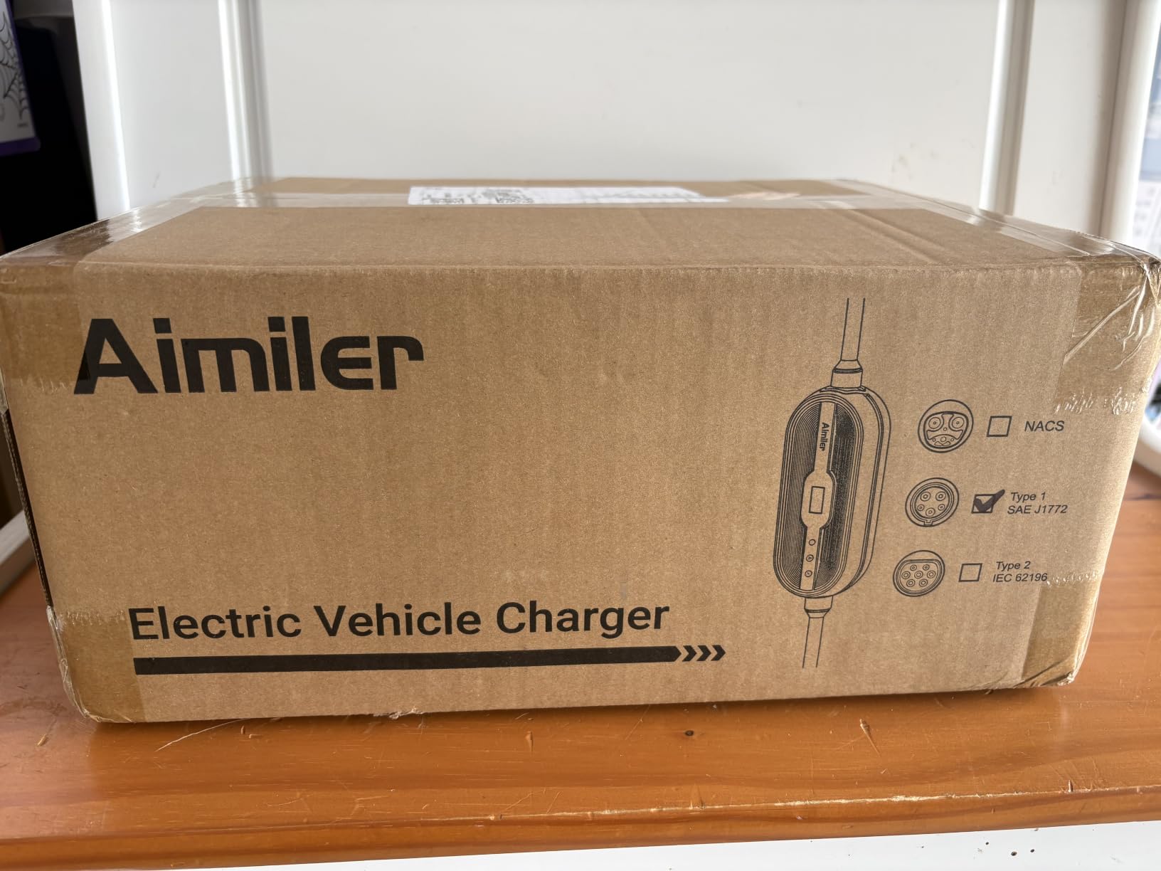 AIMILER Level 2 Electric Vehicle (EV) Charger(WiFi APP/Plug-Play), 40A, 25ft Cable ETL Certified, 220V-240V NEMA 14-50P Plug EVSE w/ J1772 Connector, Portable EV Car Charging Stations (Jet) customer photo 1