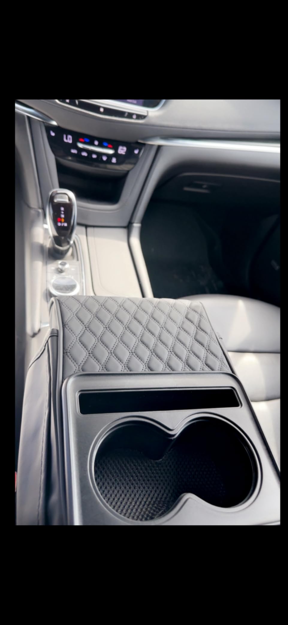 Car Armrest Cushion,5-in-1 Center Console Cover with 2 Storage Bags Cup Holder, Tissue Box Slot, Phone Slot for Sedans, Car Accessories Interior Organizers (Black) customer photo 2