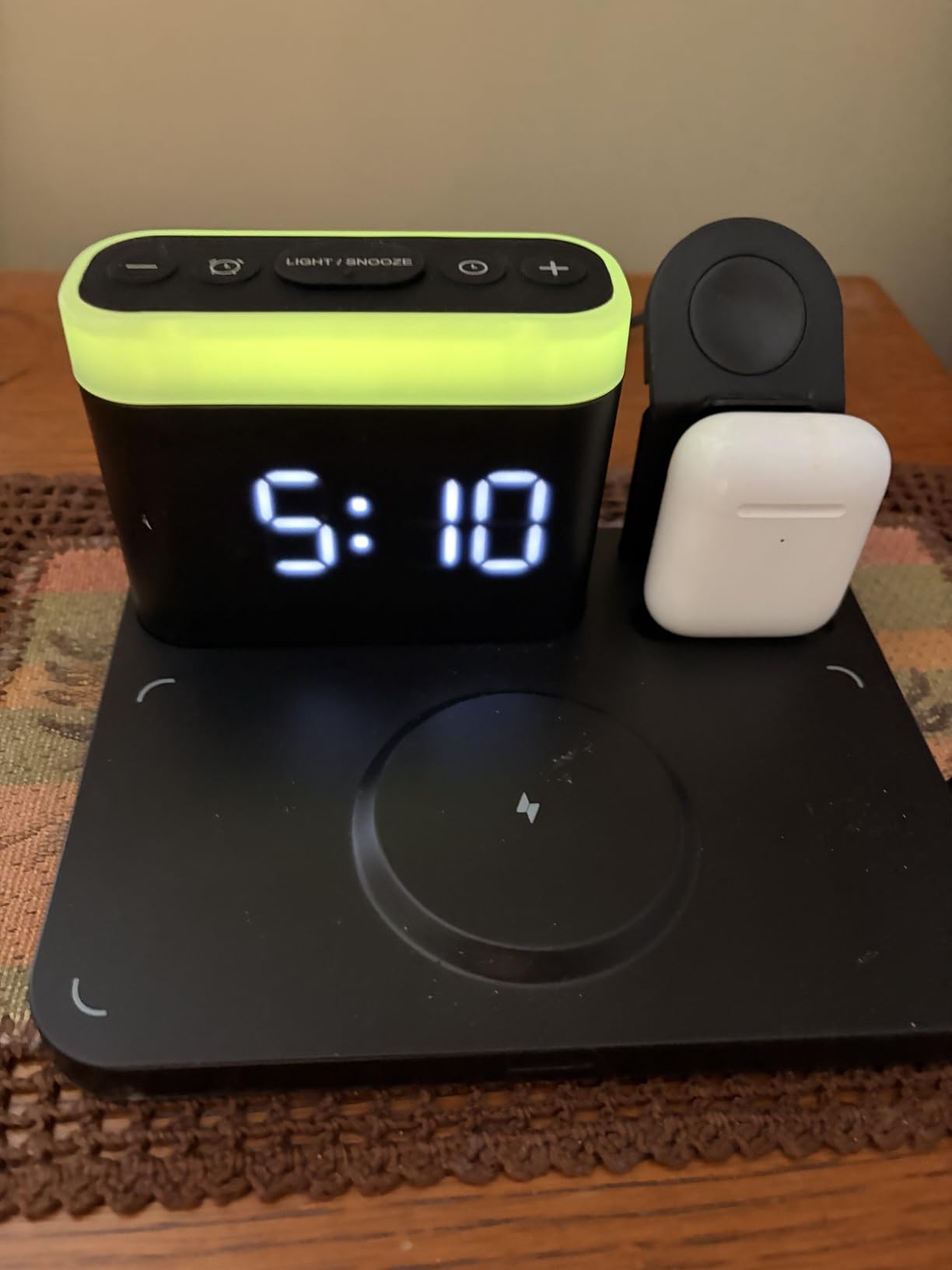 ANJANK Wireless Charging Station,5 in 1 Multiple Charger Stand with Alarm Clock,7 Night Light,Magnetic Charging Dock for iPhone 18 17 16 15 14 13 Pro Max Plus,Apple Watch 11/10/9/8,for Airpods,Bedroom customer photo 2