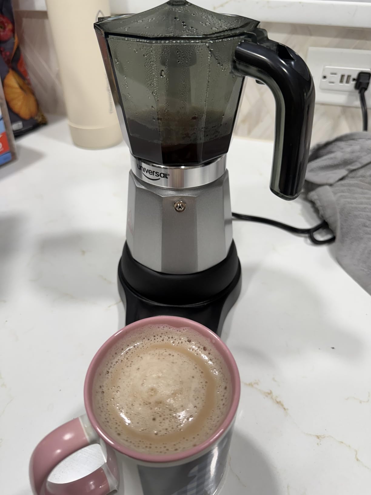 universal Electric Moka Pot 6-Cup, 10 Oz Electric Espresso Coffee Maker customer photo 1