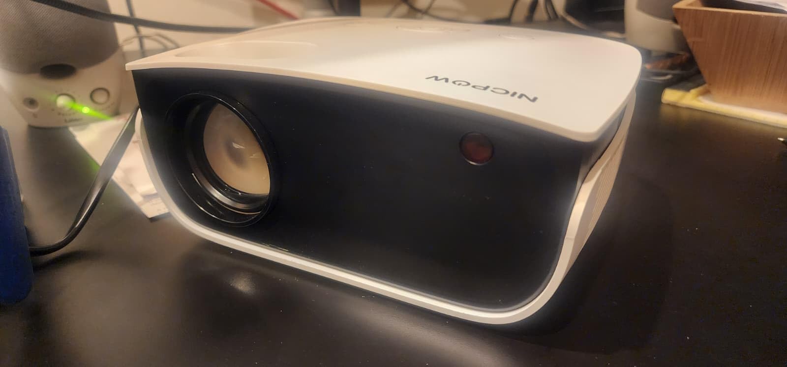 NICPOW 4K Outdoor Projector with Wifi and Bluetooth, Built-in Apps, Smart Projector with Auto Focus & Keystone, 1500 ANSI Lumens and 300
