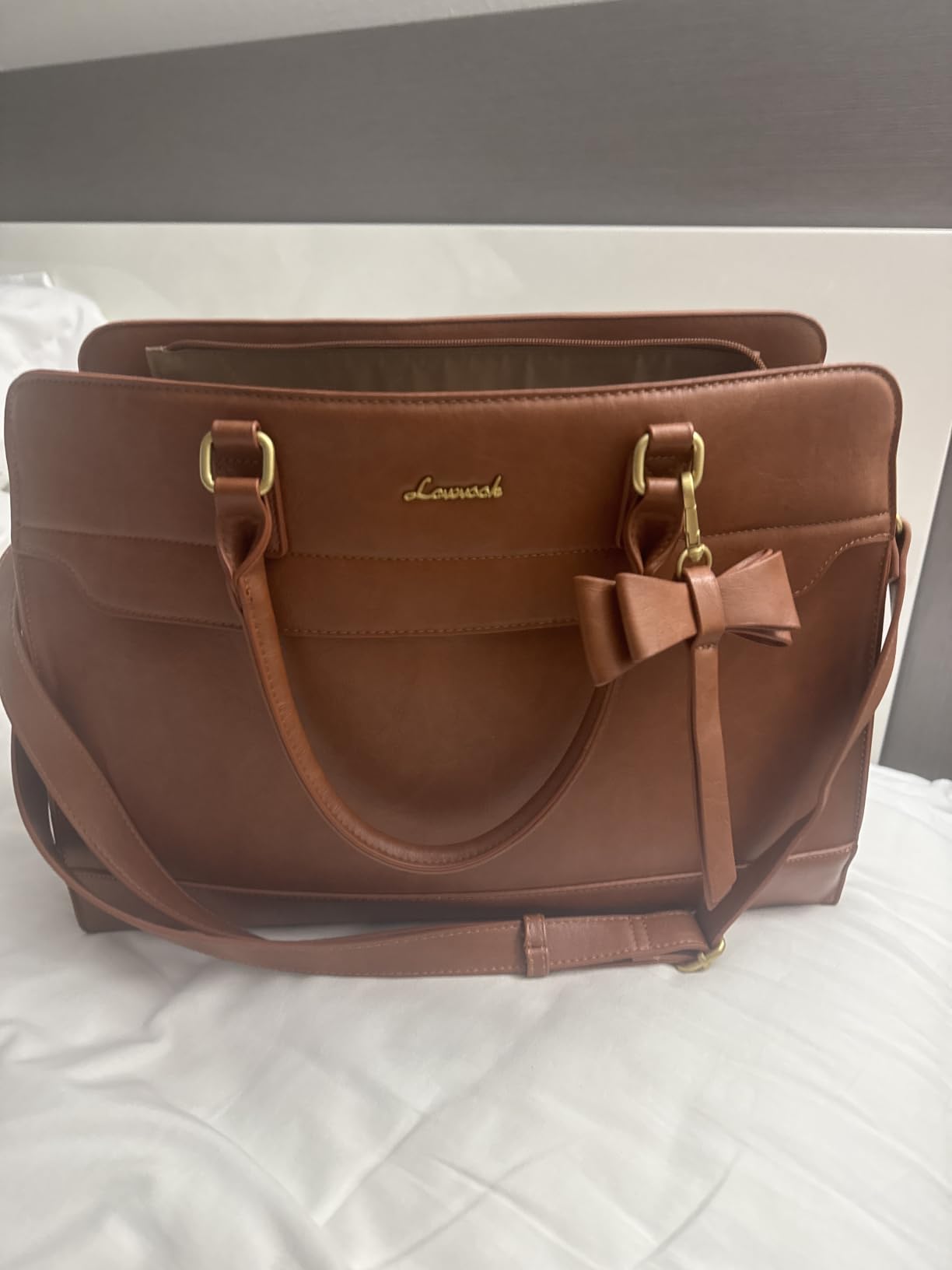 LOVEVOOK Laptop Tote Bag for Women, Leather Work Bag, Waterproof Business Teacher Bag, Large Computer Handbag Purse Briefcase, Office Gifts for Women customer photo 1