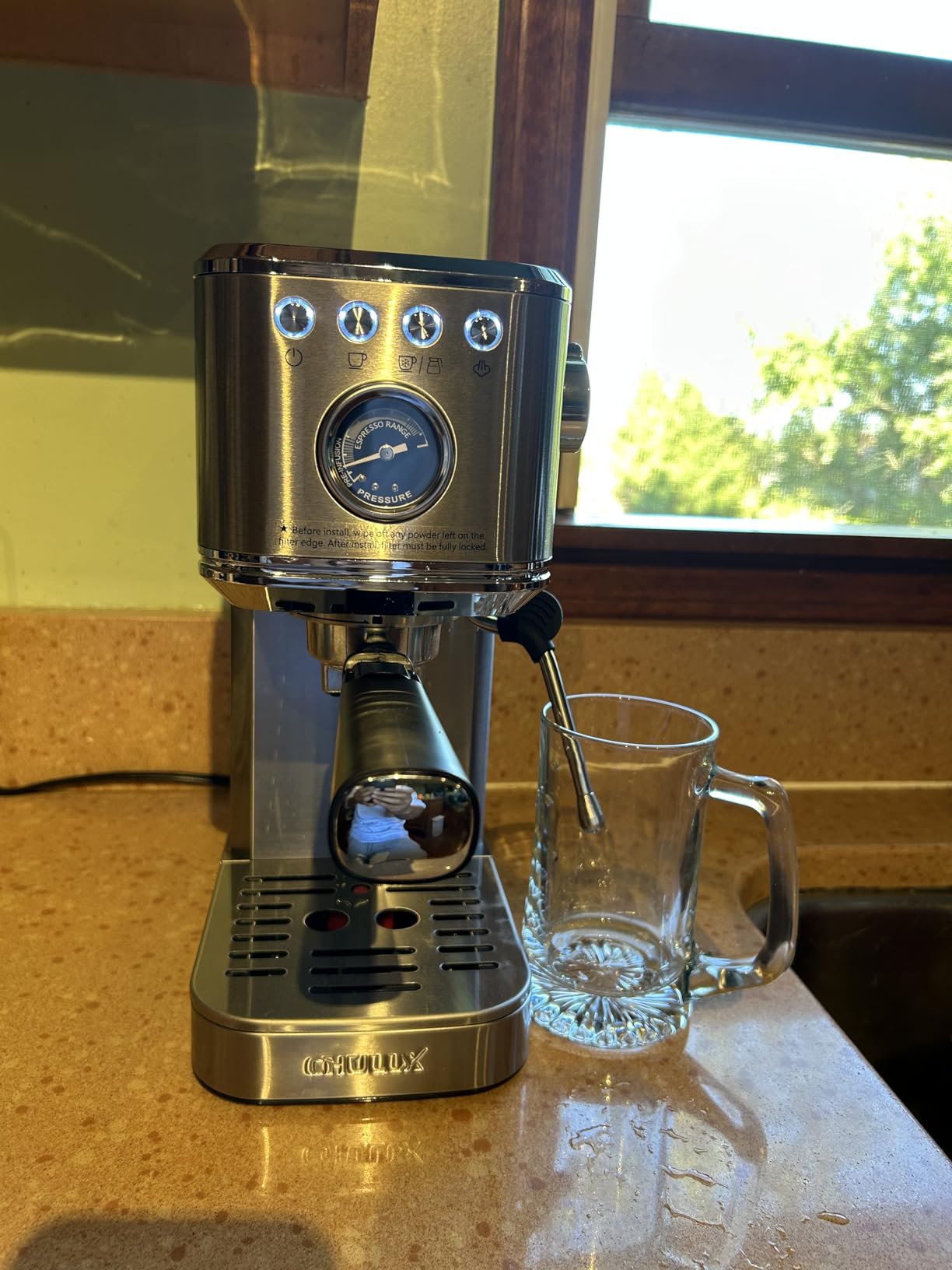 CHULUX Elite Espresso Machine for Latte, Americano and Iced Coffee, Silver customer photo 1
