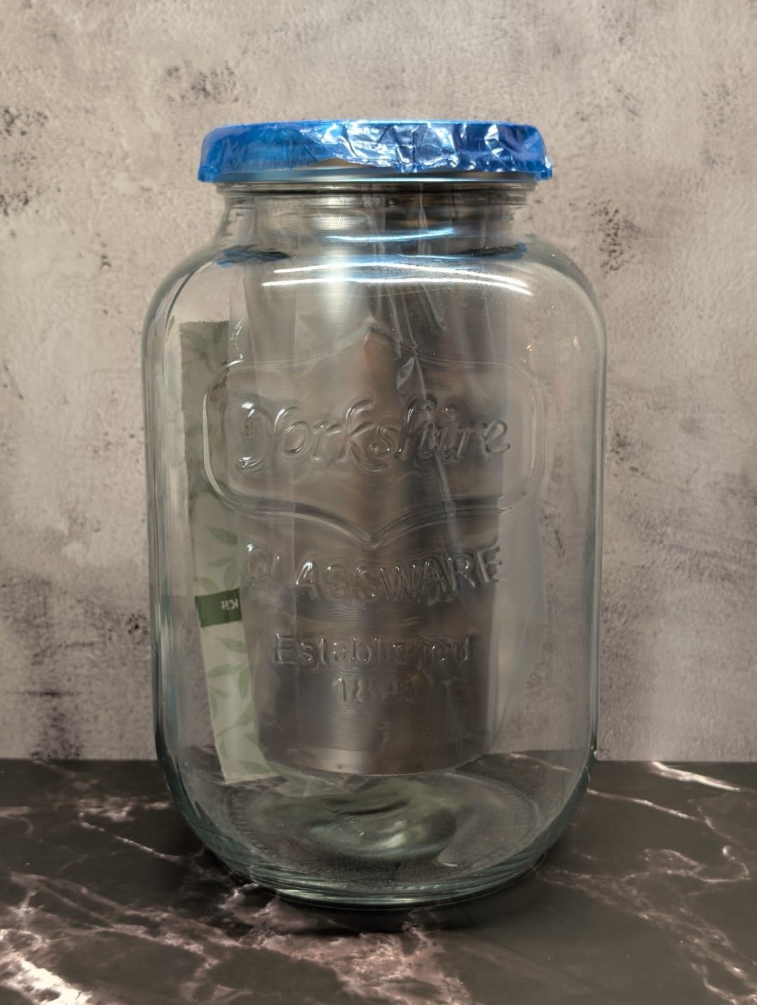 1 Gallon Kombucha Starter Kit, Glass Kombucha Jar with Spigot and Stainless Steel Mesh Filter Fermentation Kit for Home Brewed Kombucha Bottles, Includes Test Strips, Measuring Cups, Cloth Top customer photo 1