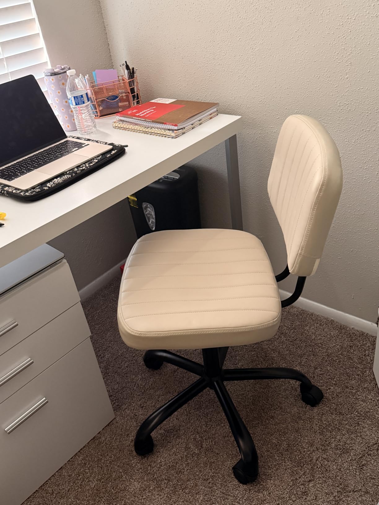 Sweetcrispy Office Desk Chair, Small Vanity Chair, Lumbar Support customer photo 1