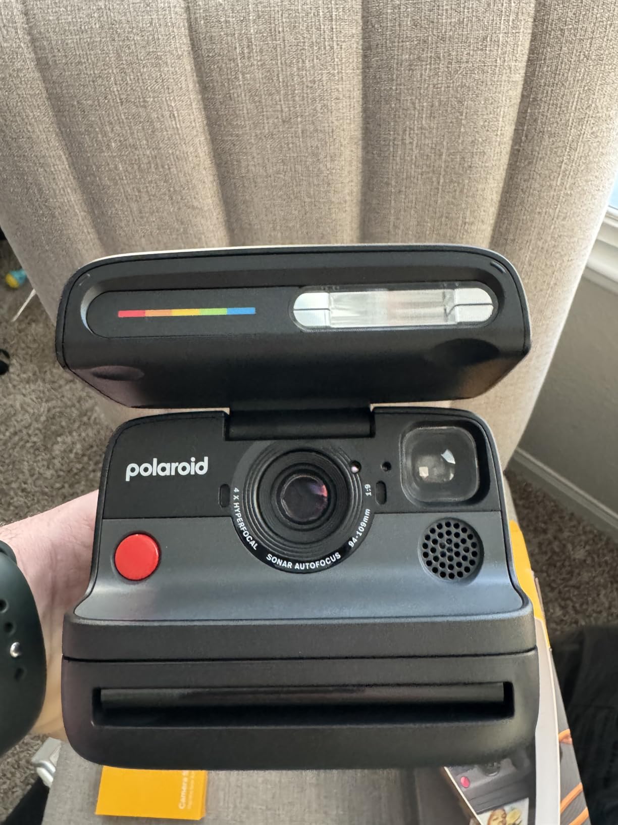 Flip Instant Camera + Color Film Bundle (16 Photos Included) - Black (6565) - Hyperfocal 4-Lens System, Sonar autofocus, and Scene Analysis with Bluetooth paired Companion app customer photo 1