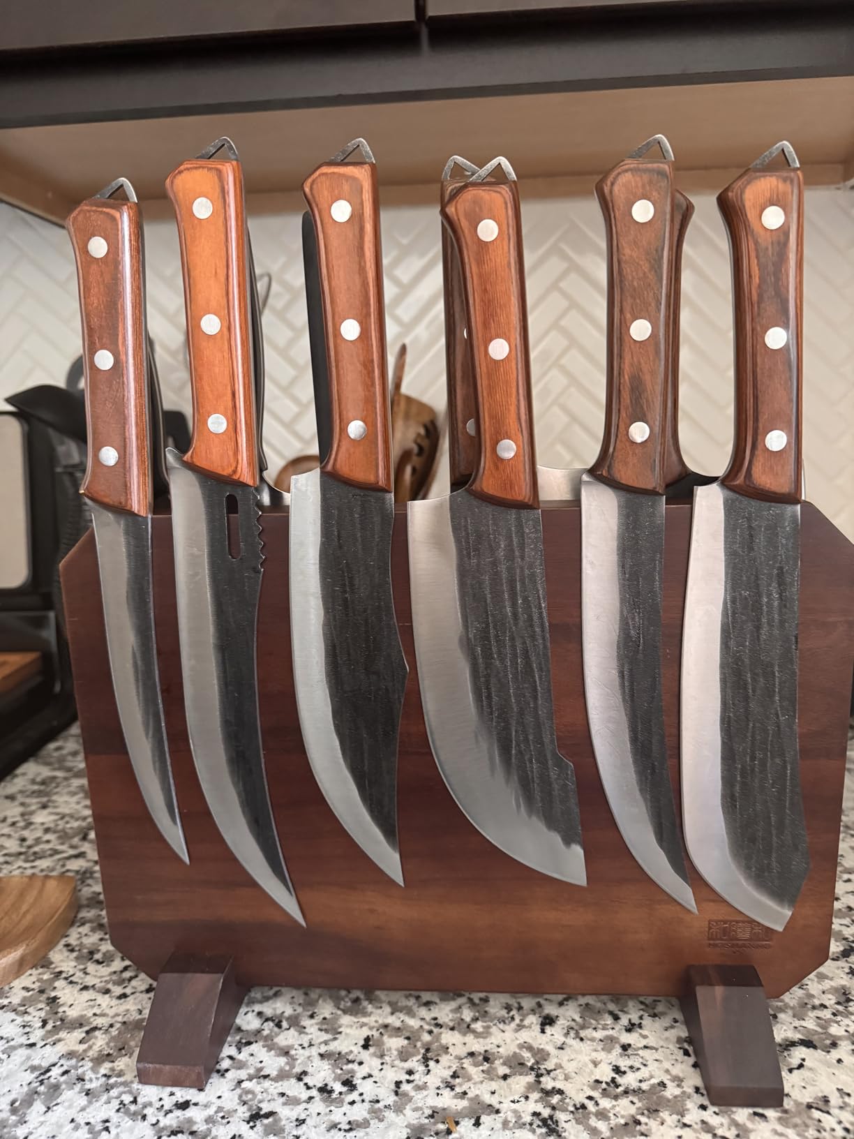 Huusk Butcher Knife Set, 10-Piece Hand Forged Chef Knife Set with Bag customer photo 1