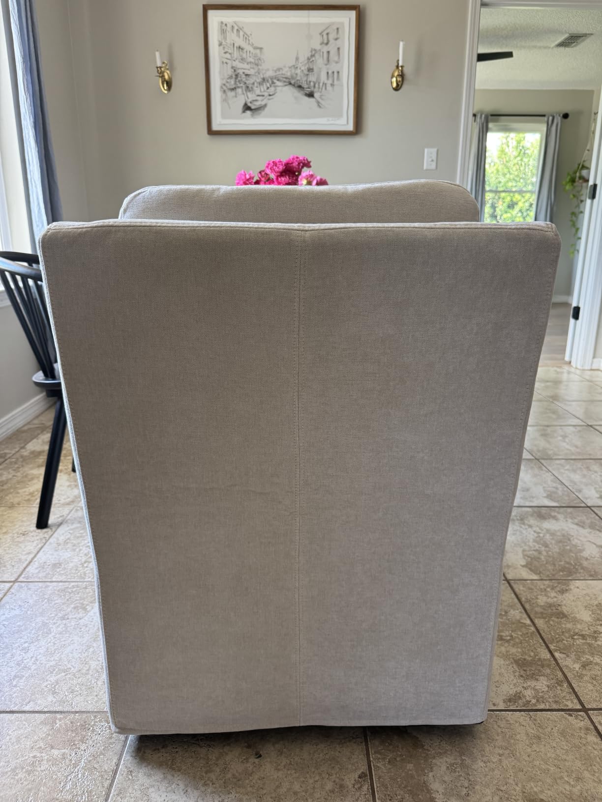 VKNOW Upholstered Dining Chairs, Dining Room Chairs with Casters customer photo 1