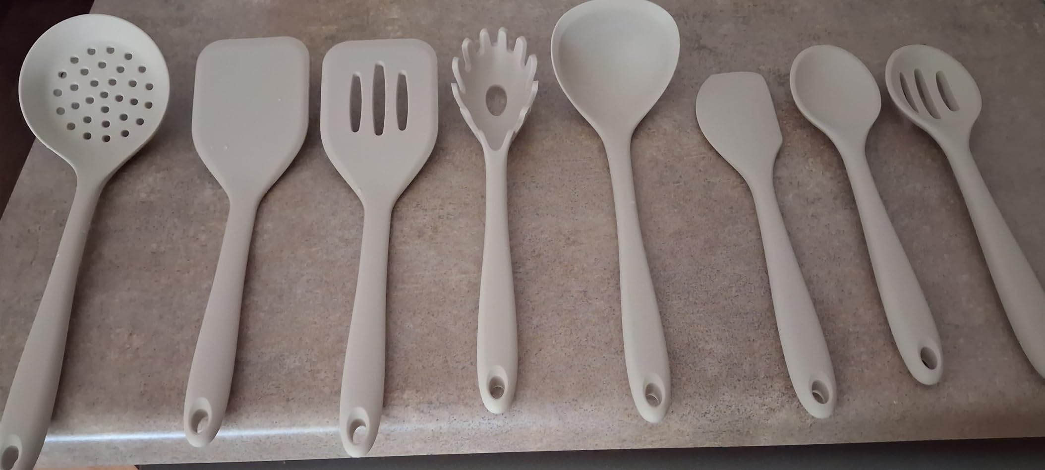 NonToxic Platinum Silicone Utensils, 100% Plastic-Free, 8-Pcs, Beige customer photo 2