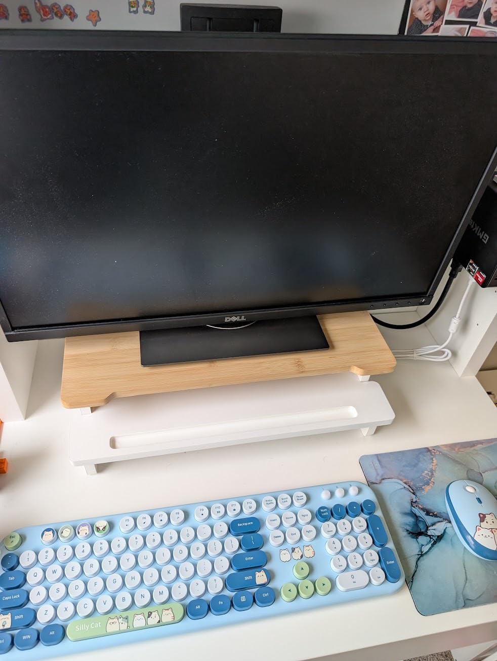 16.5” Bamboo Monitor Stand with Phone & Tablet Holder Desk Shelf customer photo 1