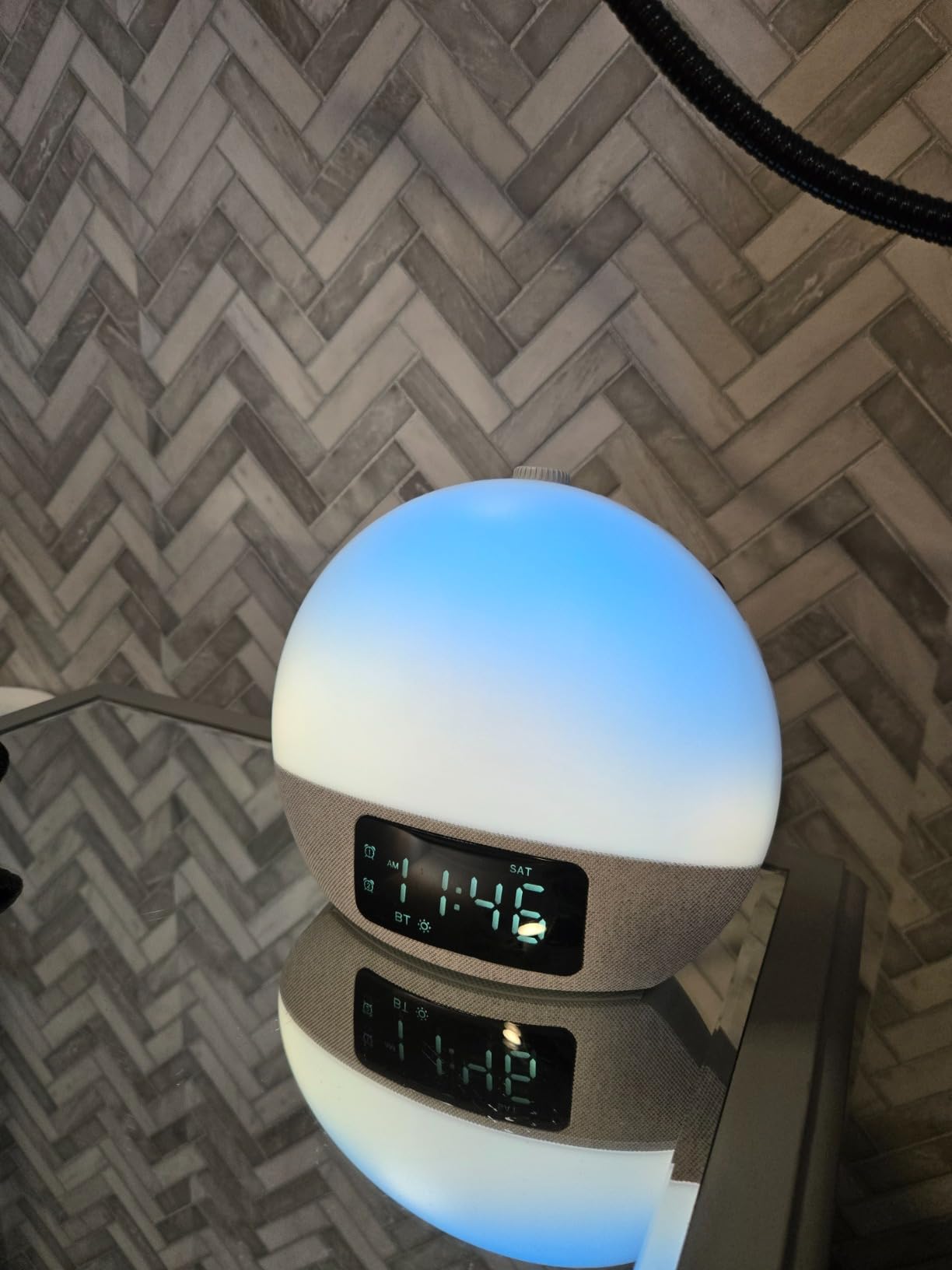 Geuuap Sunrise Alarm Clock White Noise Machine with Bluetooth Speaker,Khaki customer photo 2