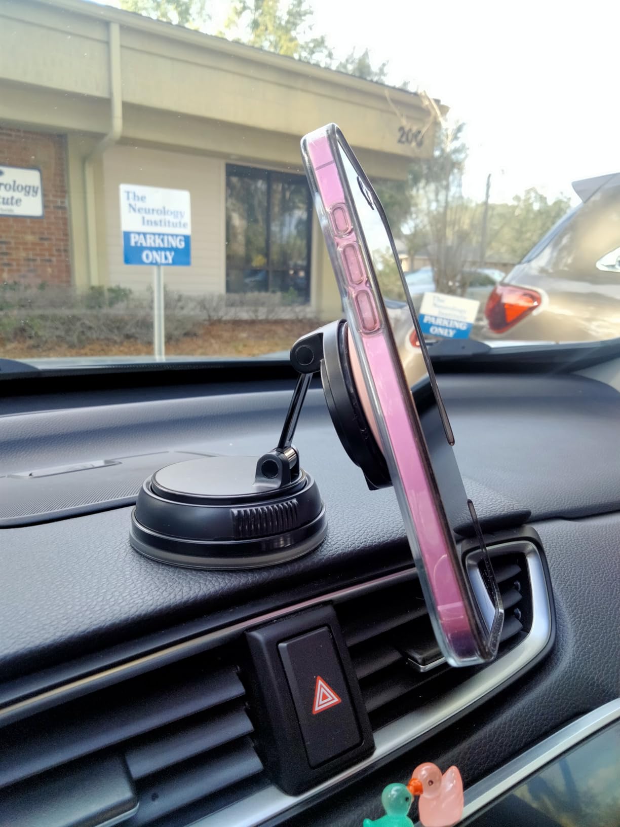 ANDERY Only for iPhone Magsafe Car Mount Charger [15W Fast Wireless Charge, 78+LBS Strong Suction & 2400gf Magnetic] 360° Adjustable Car Phone Holder, Phone Holders for Your Car Dash Accents Accessory customer photo 2