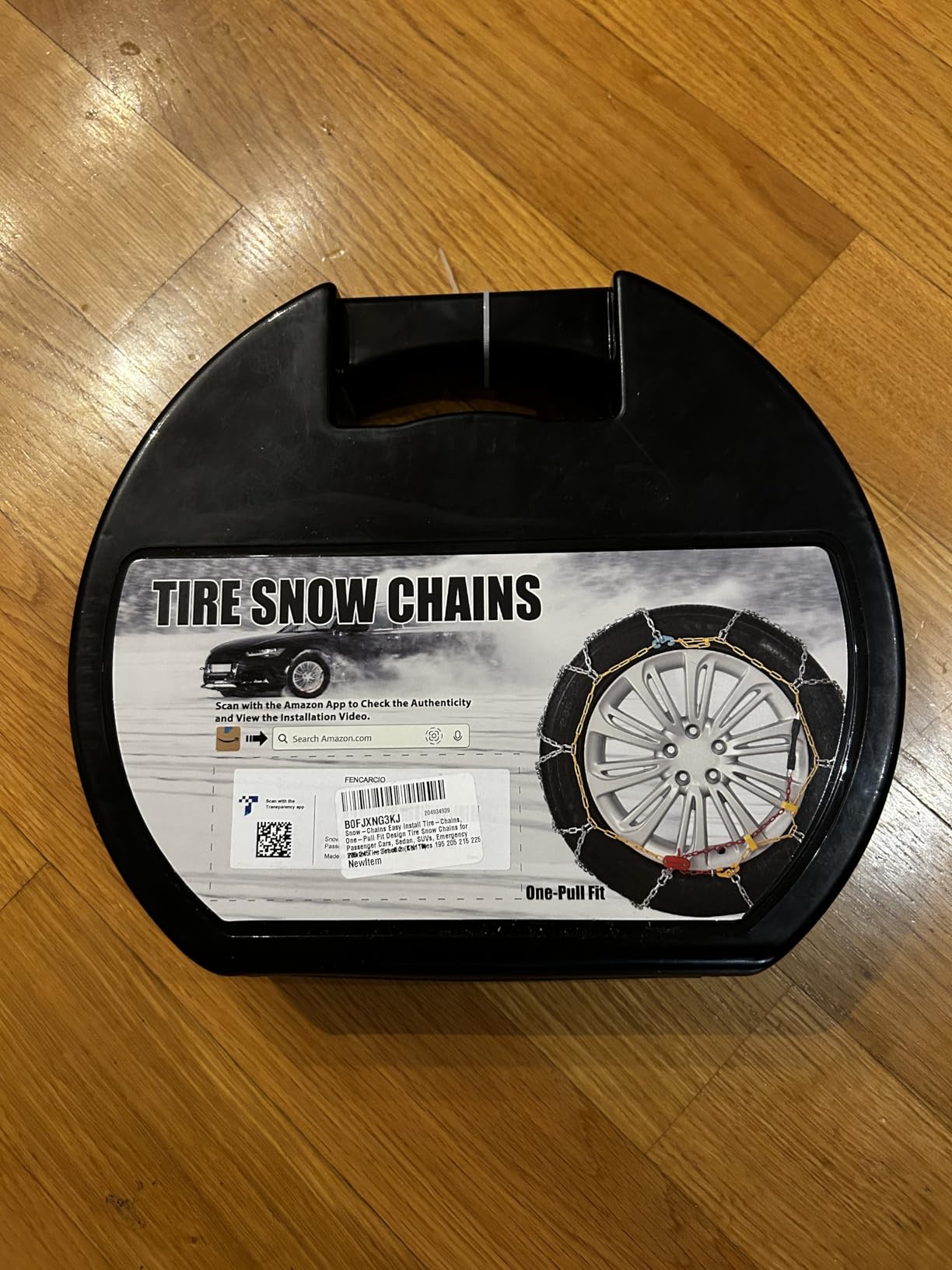 Snow-Chains Easy Install Tire-Chains, One-Pull Fit Design Tire Snow Chains for Passenger Cars, Sedan, SUVs, Emergency Winter Tire Traction Car Tires 185 195 205 215 - Set of 2 (KN80) customer photo 1