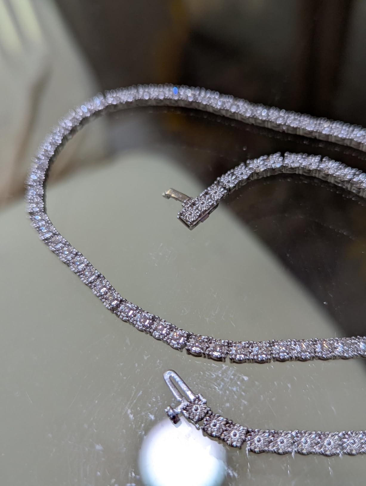 Belacqua Lab Grown Diamond Tennis Necklace, 2-5 Carat, Sterling Silver customer photo 2
