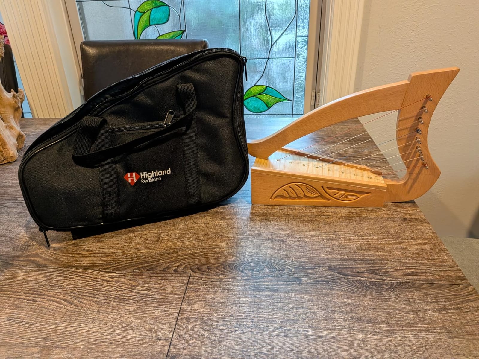 Mini Celtic Harp 8-String | Solid Beech Wood Handcrafted Folk Harp with 3D Carving & Natural Finish – Portable Celtic Instrument for Beginners & Professionals customer photo 1