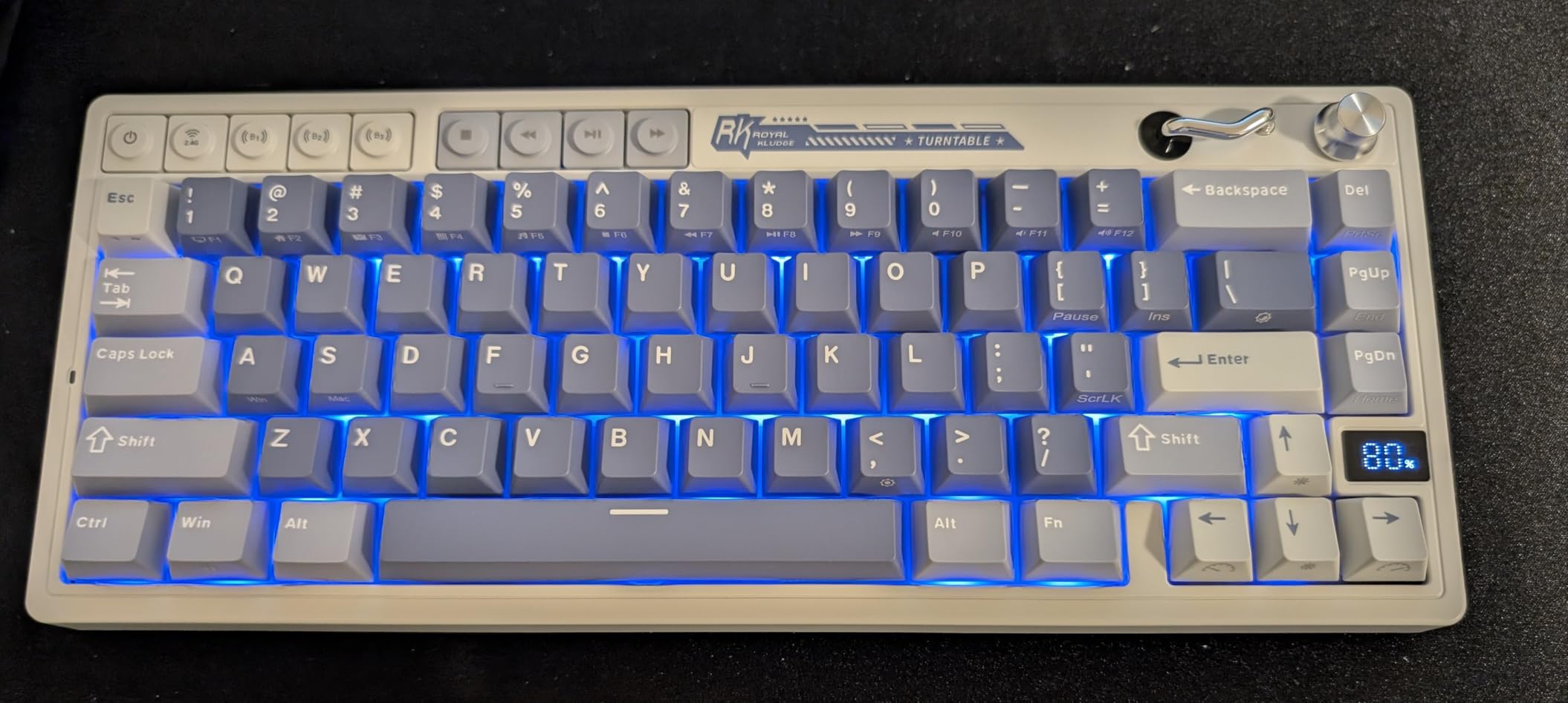 RK ROYAL KLUDGE M65 Wireless Gaming Keyboard with Volume Knob, 60% Hot Swappable Mechanical Keyboard 2.4G/BT/USB-C, Gasket Mount, Battery Display, PBT Keycaps, Hot-Swappable Cream Switch, Black customer photo 1