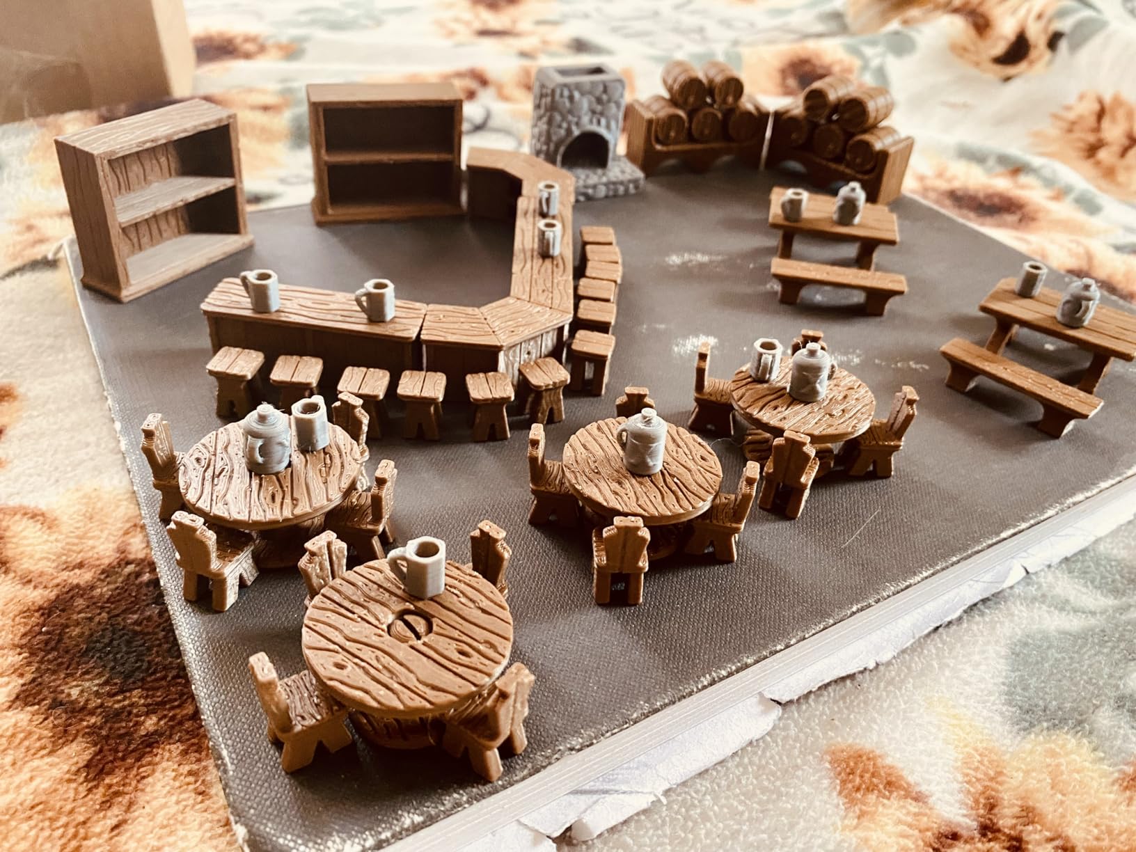 Tavern DND Terrain Set - Modular 70 Piece Tabletop Role-Playing Scenery - 28mm Scale, Includes Tavern Pieces & Accessories - Perfect for Dungeons & Dragons, Pathfinder, & RPG Tabletop Games customer photo 2