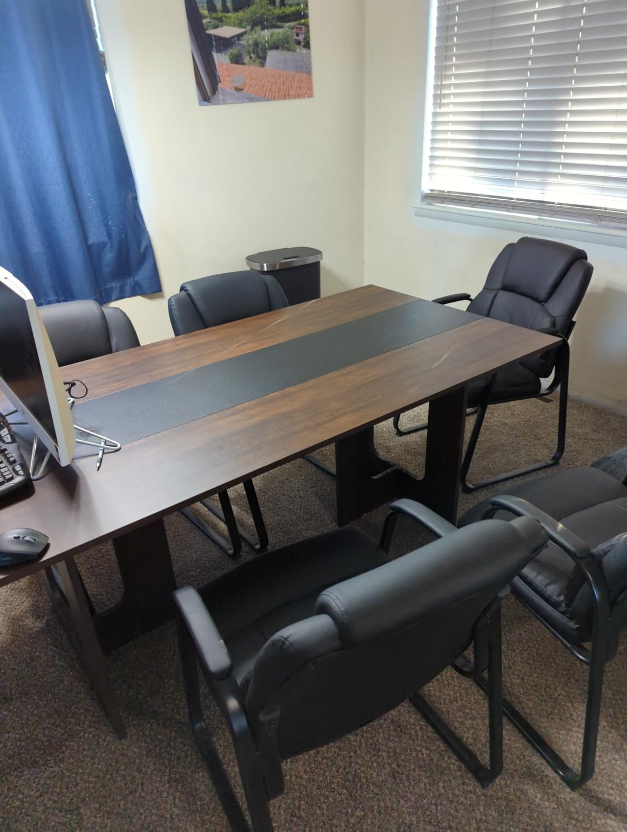 CLATINA Leather Guest Chair with Padded Arm Rest for Reception Meeting Conference and Waiting Room Side Office Home Black with Sled Base 6 Pack customer photo 1