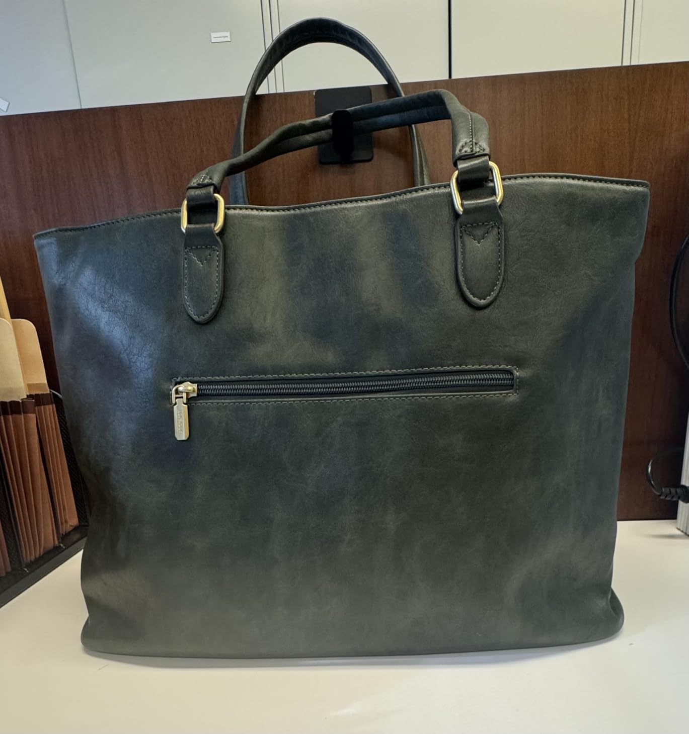 LOVEVOOK Work Tote Bags for Women, Vintage Leather 15.6 Inch Laptop Bag with Large Cup Holder, Teacher Nurse Medical Professional Computer Bag, Office Briefcase Handbag Gift customer photo 2