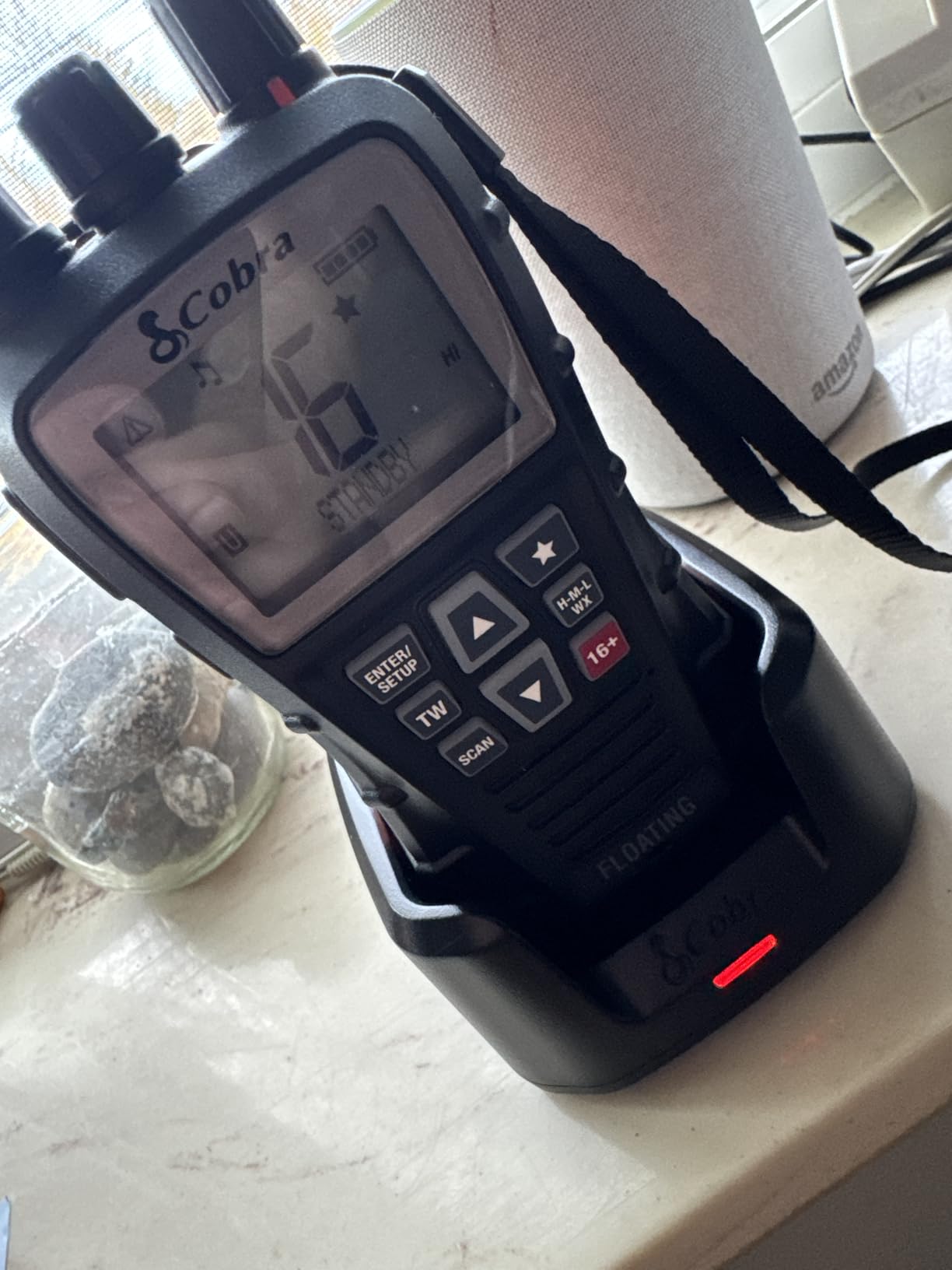Cobra BlueBound 350 VHF Handheld Marine Radio, Black - 6-Watt, Floats | Long Range, NOAA Weather Alerts, International Functionality, IPX7 Waterproof, USB-C, Submersible, LCD Screen, Belt Clip customer photo 1