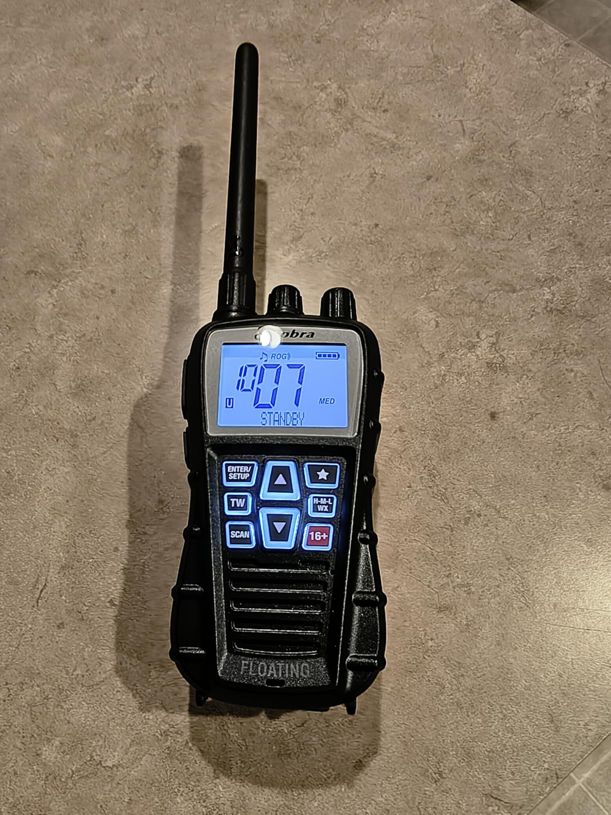 Cobra BlueBound 350 VHF Handheld Marine Radio, Black - 6-Watt, Floats | Long Range, NOAA Weather Alerts, International Functionality, IPX7 Waterproof, USB-C, Submersible, LCD Screen, Belt Clip customer photo 2