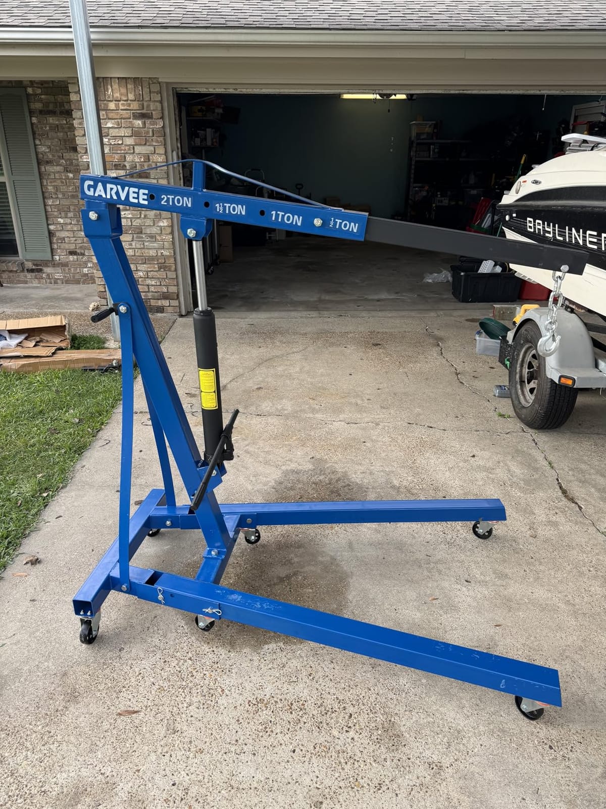 2 Ton Hydraulic Engine Hoist Crane, Folding Heavy-Duty Cherry Picker with 6 Locking Wheels & 4 Boom Positions, for Truck/SUV Engines, Garage Workshop, Industrial Lifting (Net Wt. 157 lbs) customer photo 2