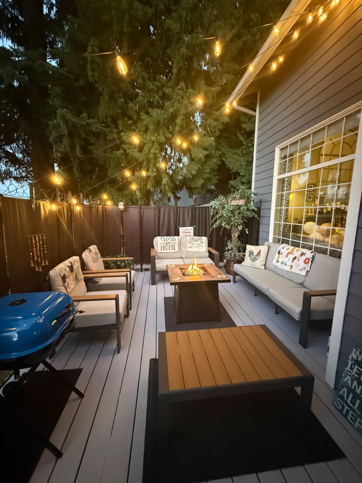 Aluminum Outdoor Patio Furniture Set with Coffee Table, 4 Piece Patio Conversation Sets with Washable Thick Cushions, Outdoor Sectional Furniture Set for Porch, Balcony, Deck, Silver customer photo 2