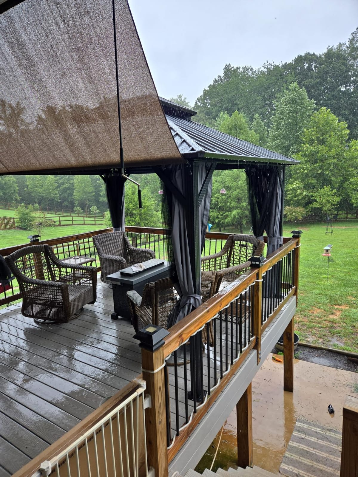 Aoxun Grill Hardtop Gazebo 5 x 8 FT, Outdoor Metal Hard Top Gazebo, Dark customer photo 2