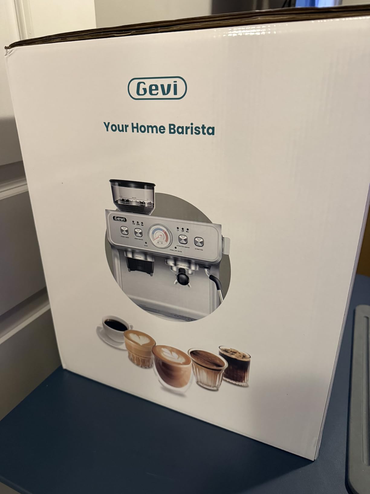 Gevi Dual Boiler Espresso Machine With Built‑In Burr Grinder | 58mm Commercial Portafilter, 31 Grind Levels, Stainless Steel Steam Wand, Sterling Silver for Home Barista Brewing customer photo 1