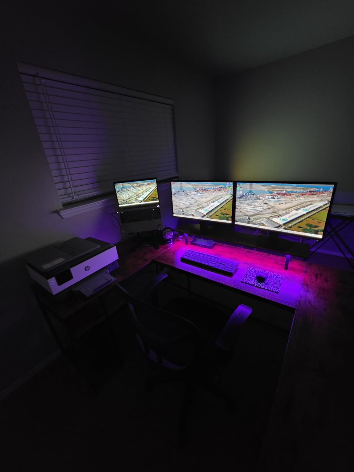 YITAHOME U Shaped Desk with Power Outlets & LED Lights customer photo 1