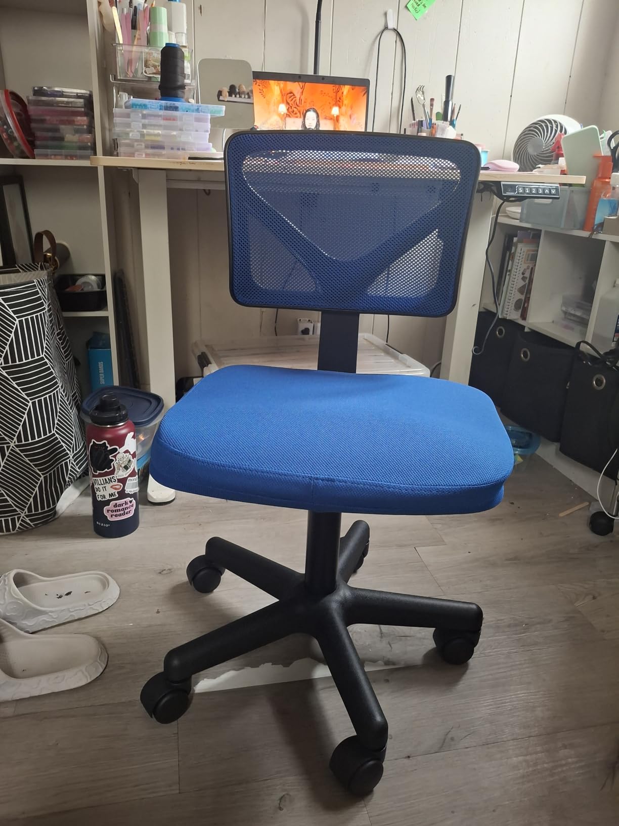 Sweetcrispy Small Armless Desk Chair, Mesh Rolling Office Chairs customer photo 1