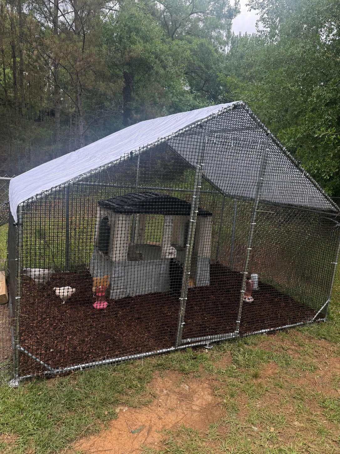 CAMMOO Walk in Chicken Coop, 13.1x9.8x6.6ft Chicken Run for Yard with Cover customer photo 1