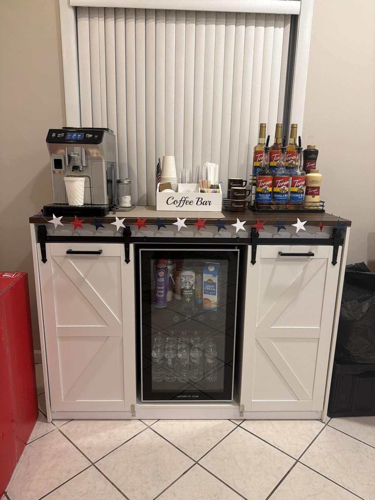 Coffee Station Organizer for Countertop – Wooden Coffee Bar Organizer with Adjustable Dividers,Holds K Cup Pod & syrup bottles, for Kitchen, Office, or Bar and Tea Station, Black customer photo 1