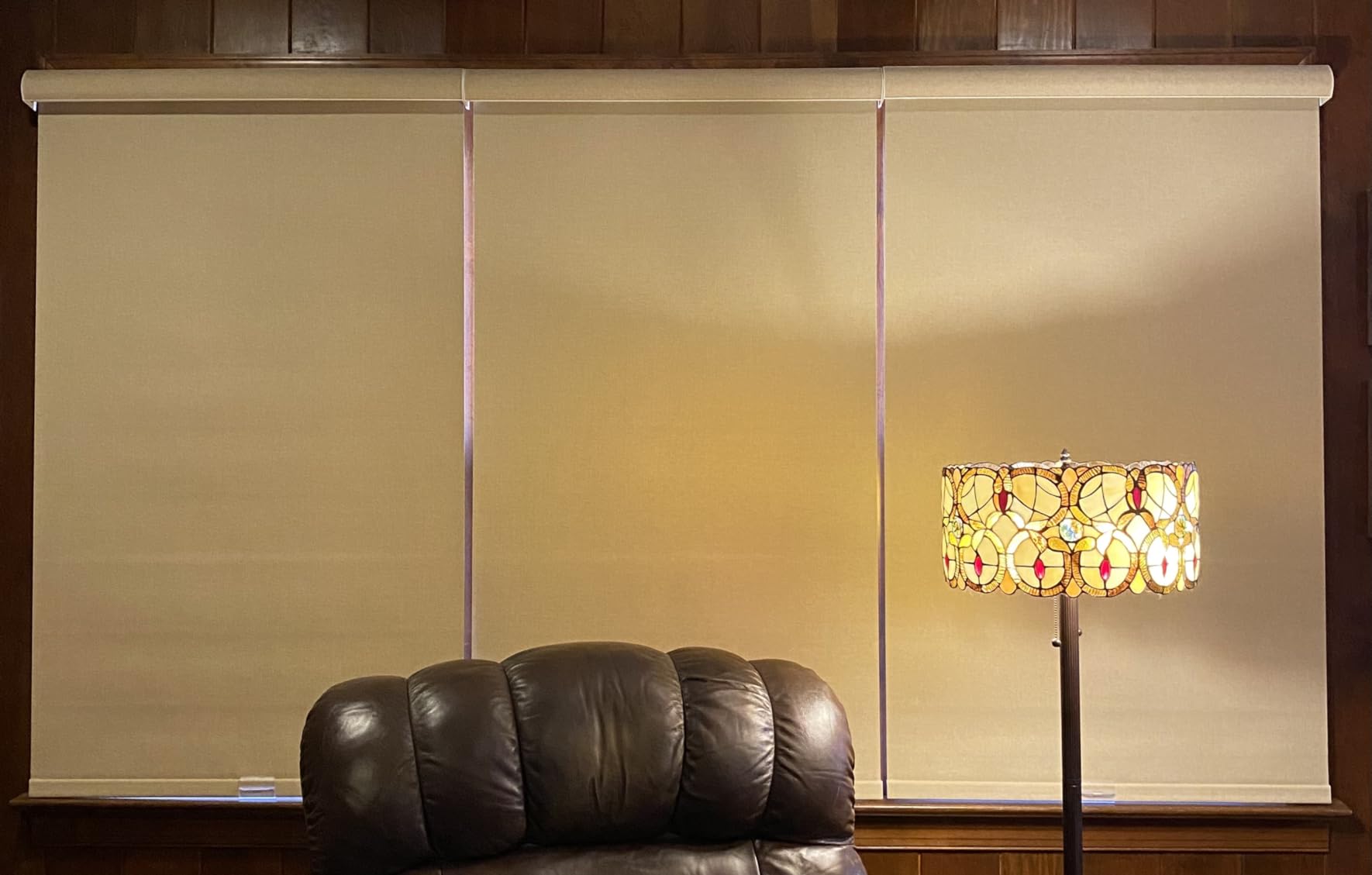 Boolegon Blackout Roller Shades for Windows, Light Beige, Custom Size customer photo 1