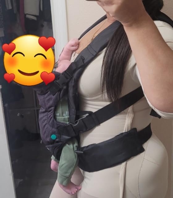 Infantino Flip Luxe 4-in-1 Baby Carrier Ergonomic 7-35 lbs, Affogato | Updated Lumbar Support, Premium Herringbone Fabric, Elevated Accents, for On-the-Go Parenting, for Infants to Toddlers customer photo 1